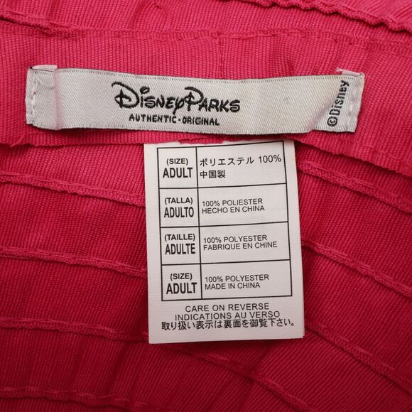 Disney Parks Hat Womens Size Adult Pink Wide Brim Foldable Logo Ribbon Bow - Picture 13 of 13
